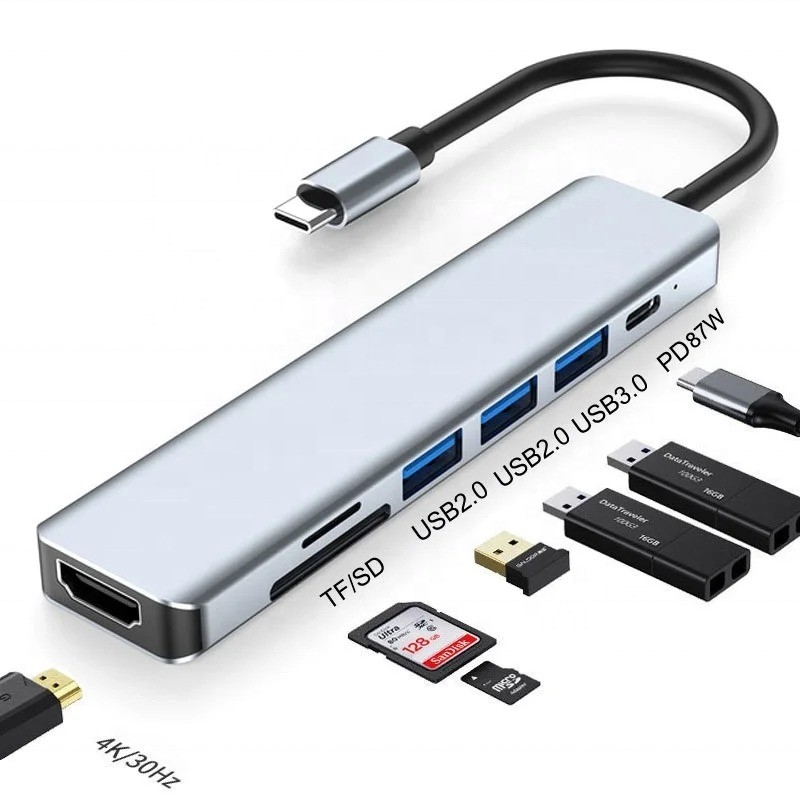 Type C Type-C Hub Multifunction Adapter voor het opladen van gegevensoverdracht en videoproductie