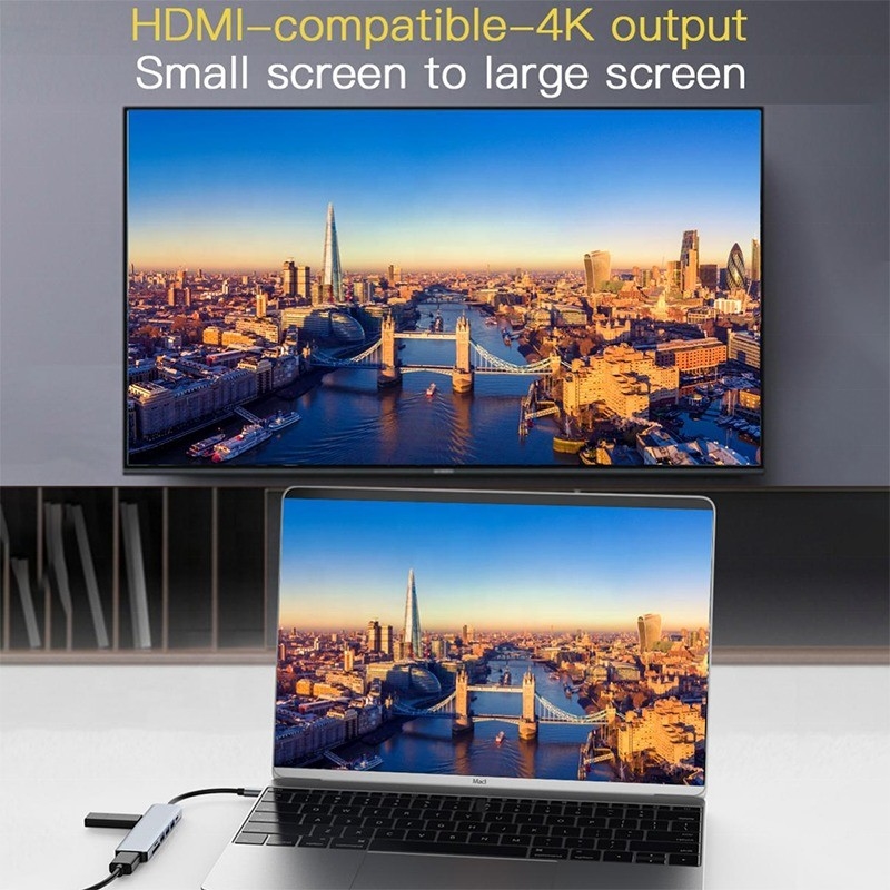 Type C Type-C Hub Multifunction Adapter voor het opladen van gegevensoverdracht en videoproductie