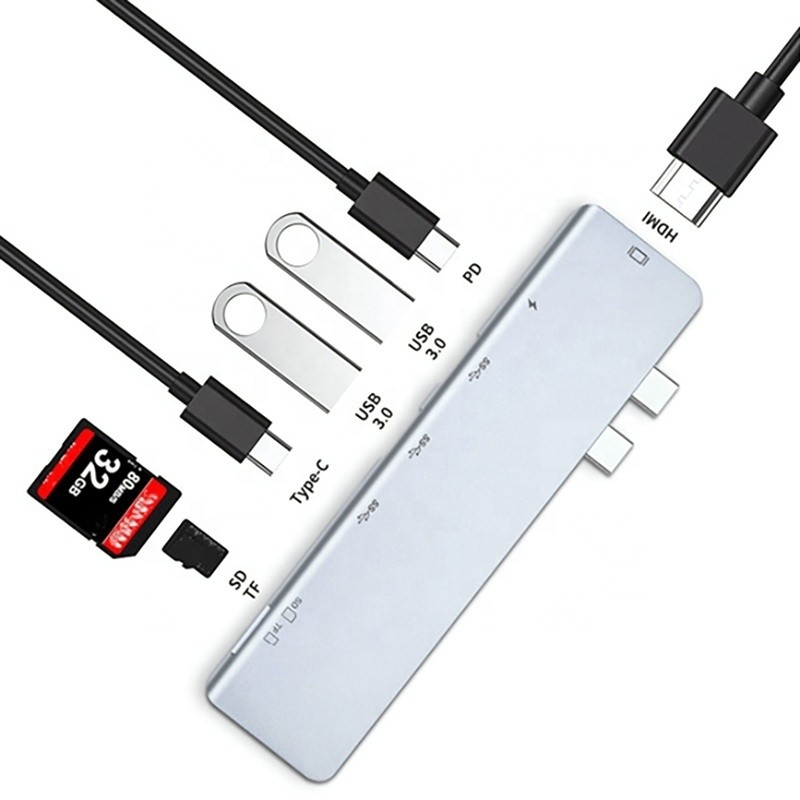 USB C Type C 4K 30Hz HDMI USB 3.0 TF SD Adapter Hub Docking Station voor Macbook Pro