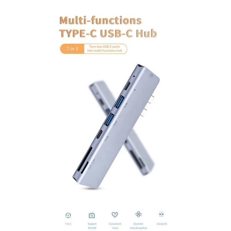 USB C Type C 4K 30Hz HDMI USB 3.0 TF SD Adapter Hub Docking Station voor Macbook Pro
