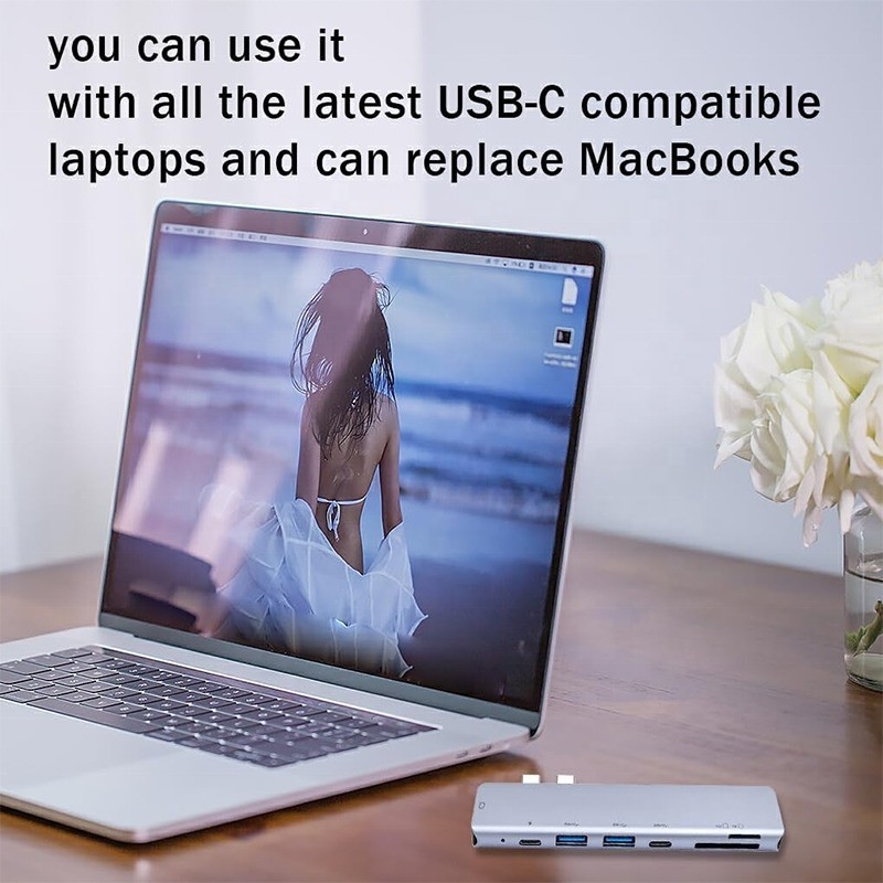USB C Type C 4K 30Hz HDMI USB 3.0 TF SD Adapter Hub Docking Station voor Macbook Pro