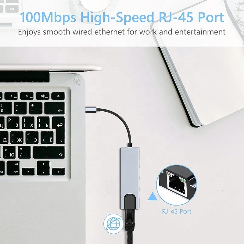 Grijze USB C PD-dockingstation voor laptops, oplaadfunctie, gegevensoverdracht, video-uitgang