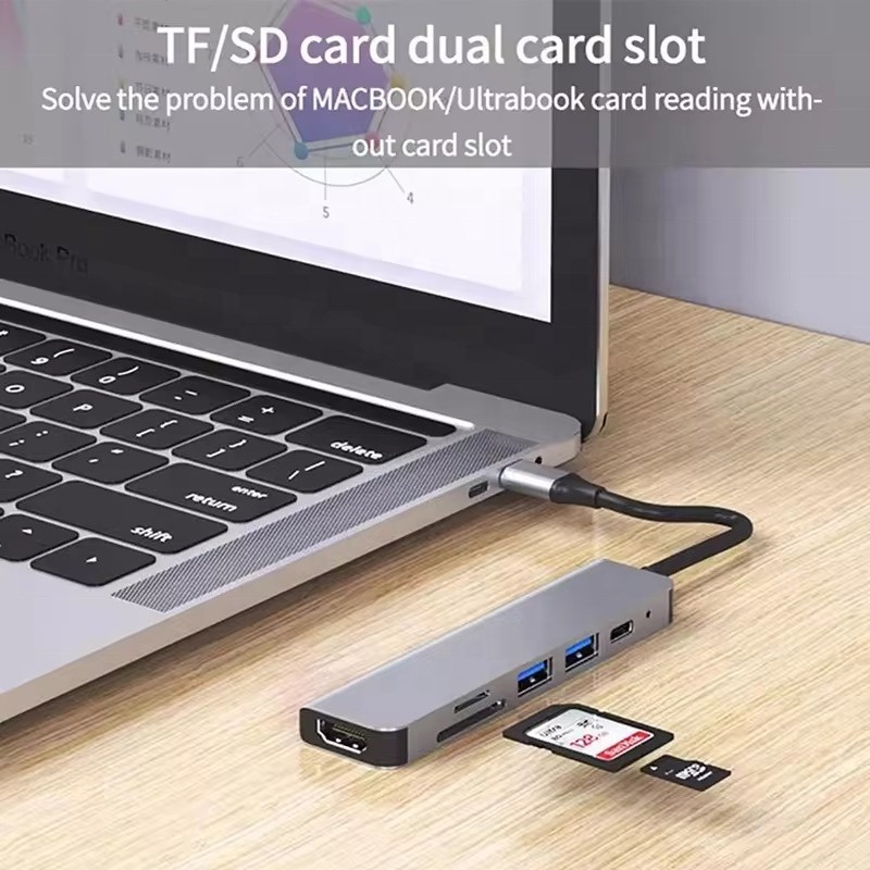 USB 3.1 Docking Station Hub met 4K HDMI USB3.0 TF SD Card Reader en 87W PD Charging