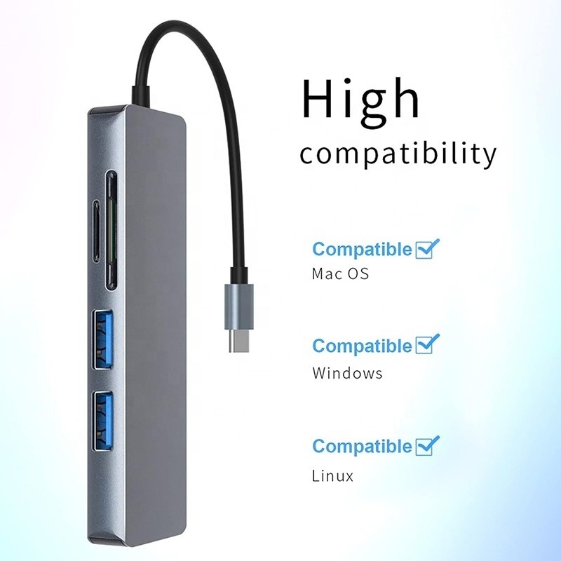 11 In 1 USB-C Hub Type-C naar HDMI USB3.0 USB2.0 SD TF Adapter Hub met kaartlezer