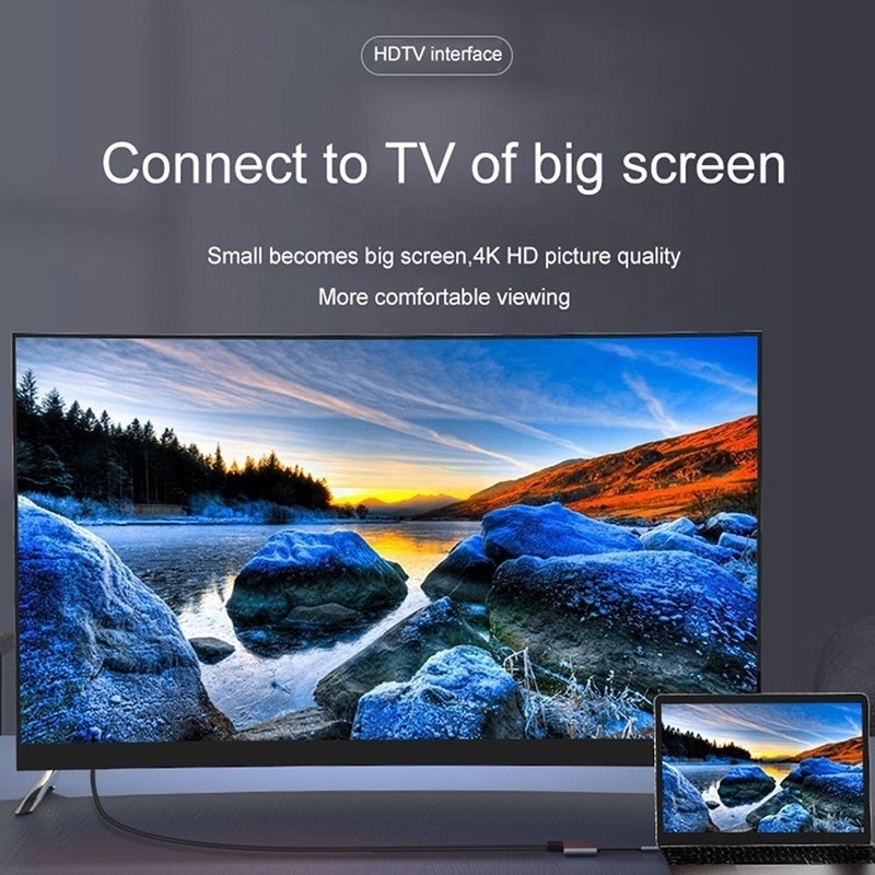 4-in-1 USB C tot Dual 4K HDMI MST-adapter voor het opladen van gegevensoverdracht en videuoutput