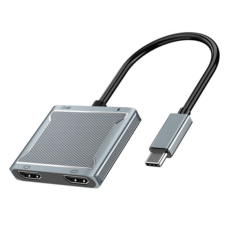 USB C Type C Interface Connector Dual HDMI Adapter 4K 4 In 1 USB 3.0 Hub Voor Laptop