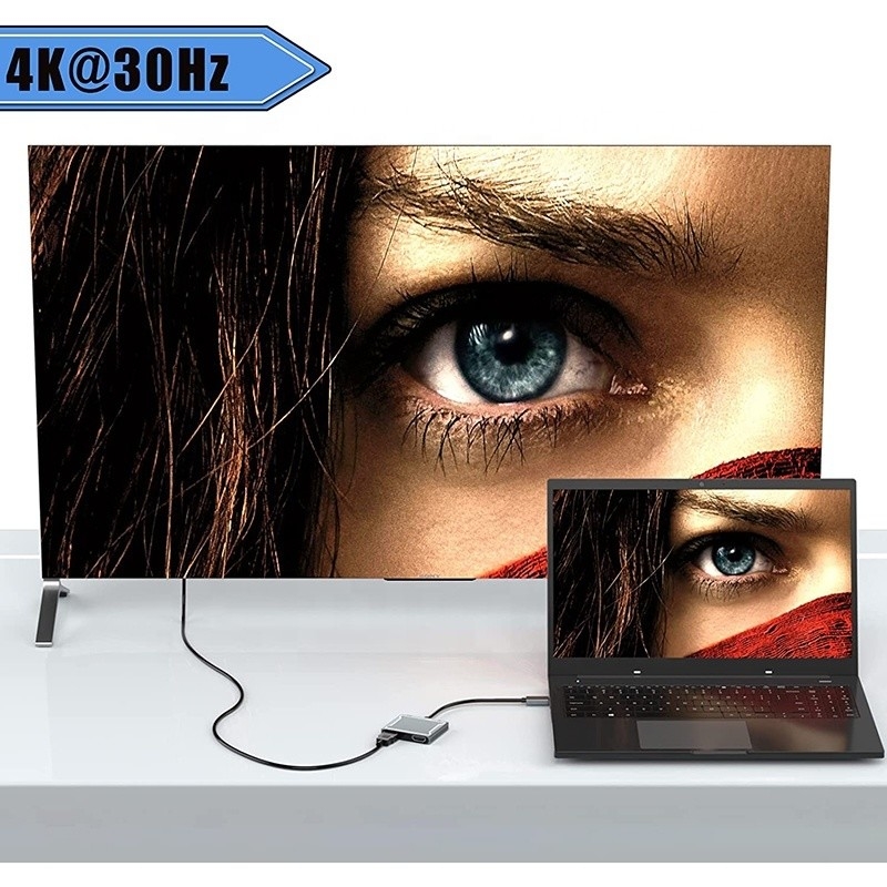 USB C Type C Interface Connector Dual HDMI Adapter 4K 4 In 1 USB 3.0 Hub Voor Laptop