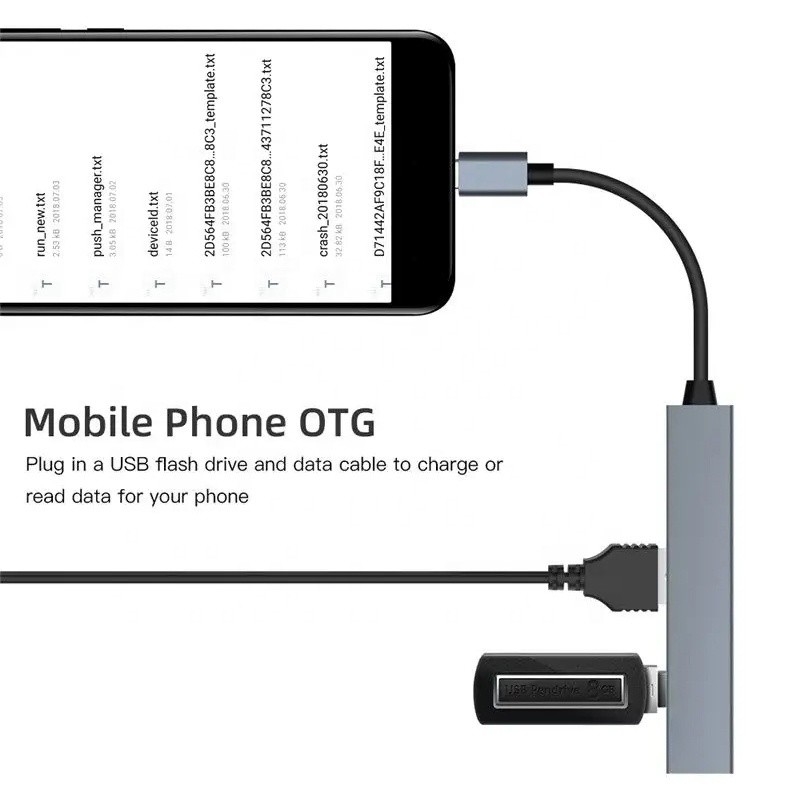 Type C-interface 4 in 1 14 poorten Hub Type-C OTG naar USB 3.0 2.0 Adapter Aluminiumlegering