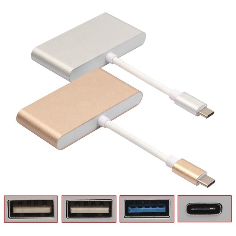 USB 3.1 Interface 4-in-1 Type C Hub Multiple Adapter voor snelle gegevensoverdracht
