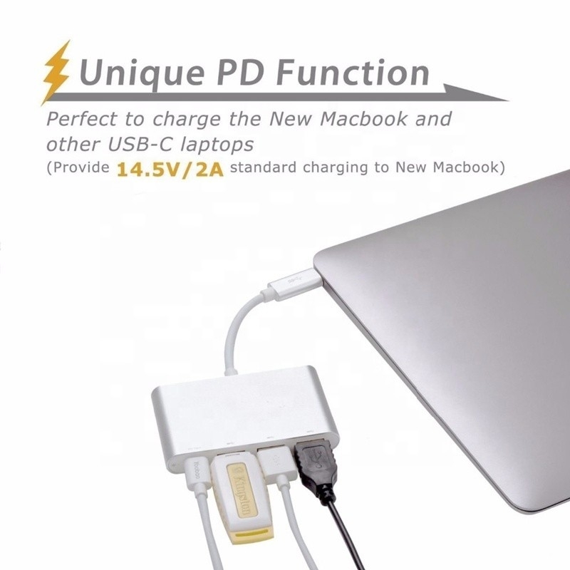 USB 3.1 Interface 4-in-1 Type C Hub Multiple Adapter voor snelle gegevensoverdracht