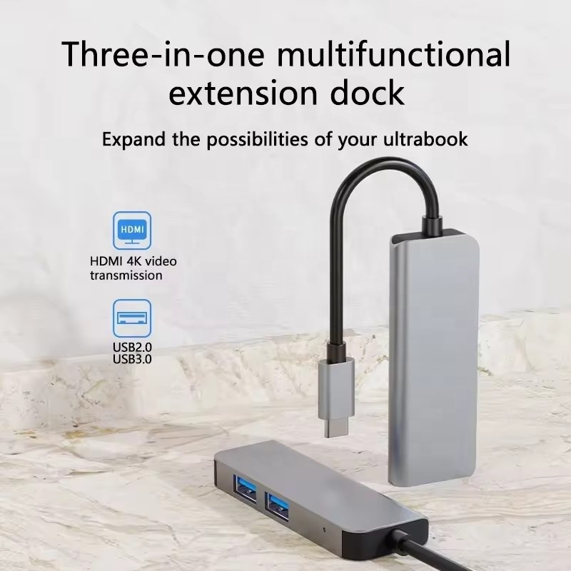 USB C Hub met 4K HDMI en High-Speed USB 3.0 Compatibel voor Windows Mac
