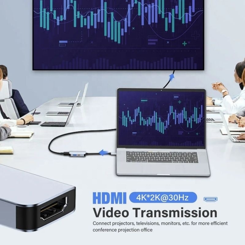 USB 3.1/USB Type-C Hub Adapter Docking Station met 4K HDMI USB3.0 USB 3.0 Type C PD