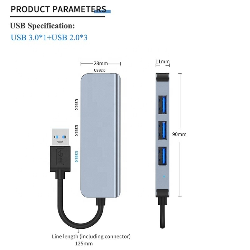 USB 3.0 3x USB 2.0 vrouwelijke uitgangshub 2-4 poort USB 3.0/2.0 Multi-aangedreven snelle extender