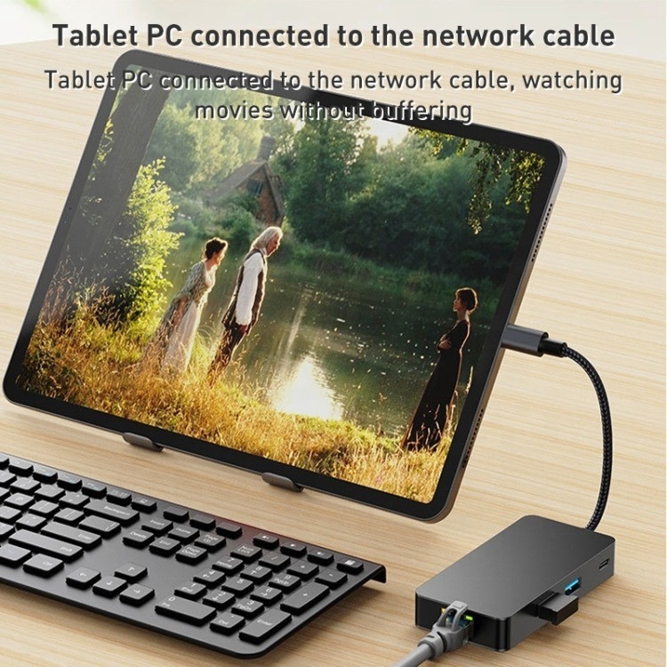 8-in-1 Multiport Adapter USB-C Hub Met HDMI 3 USB3.0 RJ45 En PD Uitgang 5-8 poorten