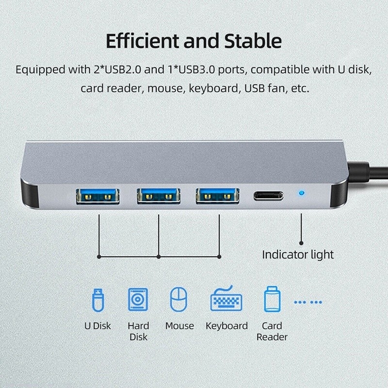 Persoonlijke 6-in-1 USB C Type-C Hub tot 4K HDMI en USB 3.0 voor Macbook OEM/ODM