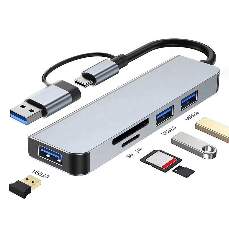 USB A/C Input USB 3.0 Type C Multiport Adapter Docking Station met SD/TF kaartlezer