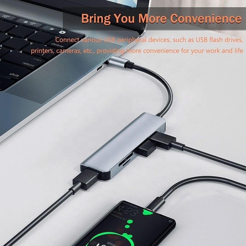 USB A/C Input USB 3.0 Type C Multiport Adapter Docking Station met SD/TF kaartlezer