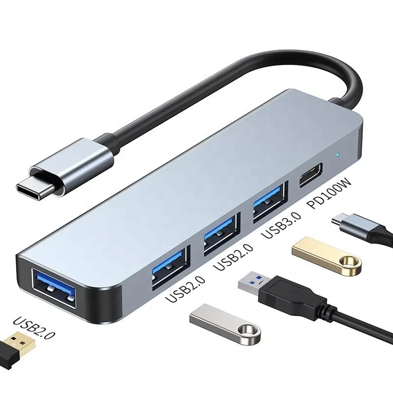 9-in-1 USB C Type C Adapter Hub met 100W PD Charging en USB3.0 3*USB2.0 Output