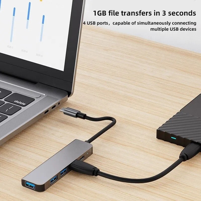 9-in-1 USB C Type C Adapter Hub met 100W PD Charging en USB3.0 3*USB2.0 Output