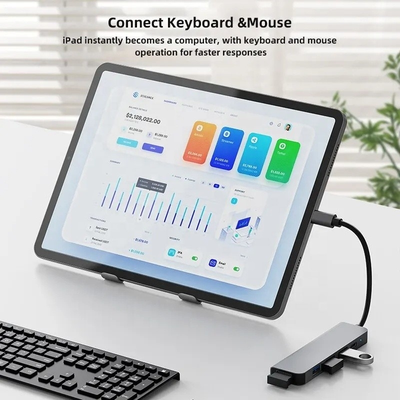 9-in-1 USB C Type C Adapter Hub met 100W PD Charging en USB3.0 3*USB2.0 Output
