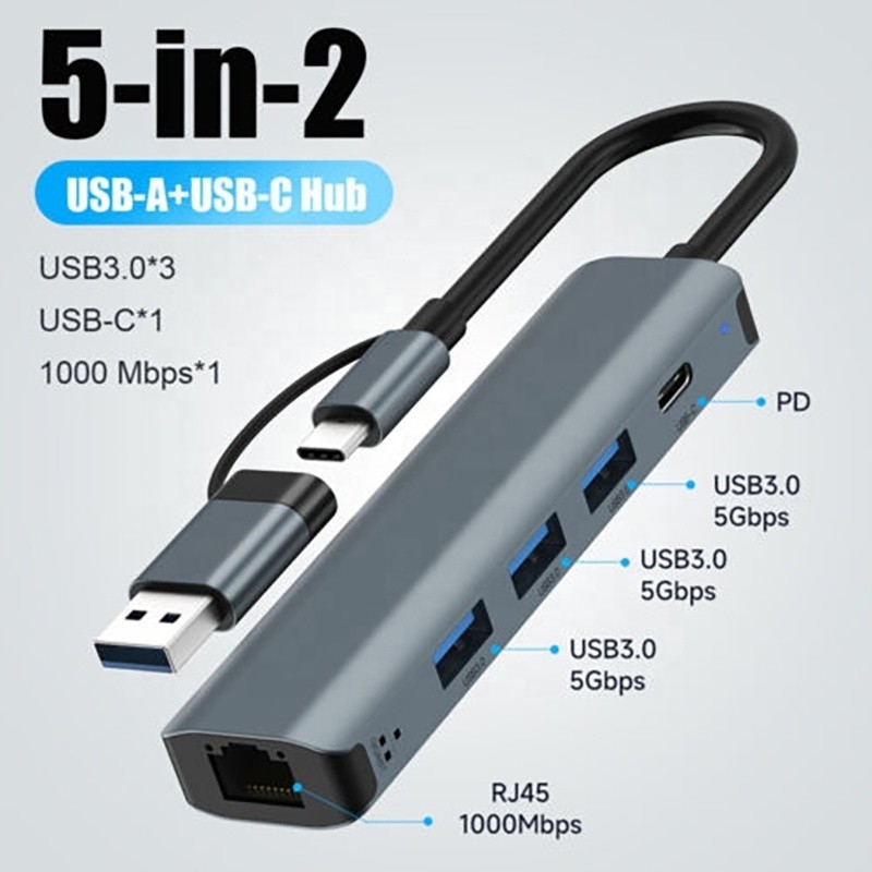 12-in-1 Multiport Adapter USB C Hub Docking Station Met USB 3.1 Interface En RJ45 Gigabit Ethernet