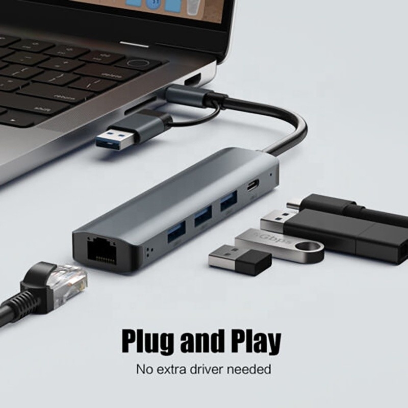 12-in-1 Multiport Adapter USB C Hub Docking Station Met USB 3.1 Interface En RJ45 Gigabit Ethernet