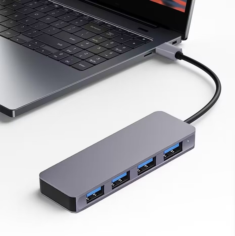 High Speed 4 Port USB 3.0 HUB 5Gbps USB C Draagbaar met stroomadapter voor PC Mac Laptop