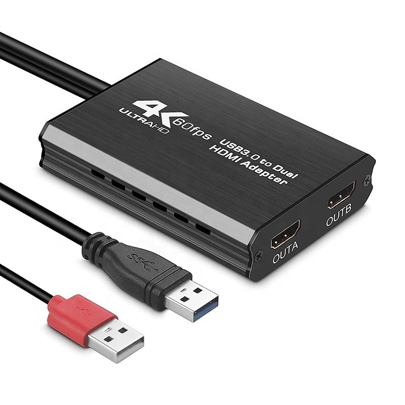 Niet-beschermde USB 3.0 Dual HDMI x2 Output Audio Converter Converter voor laptopmonitor