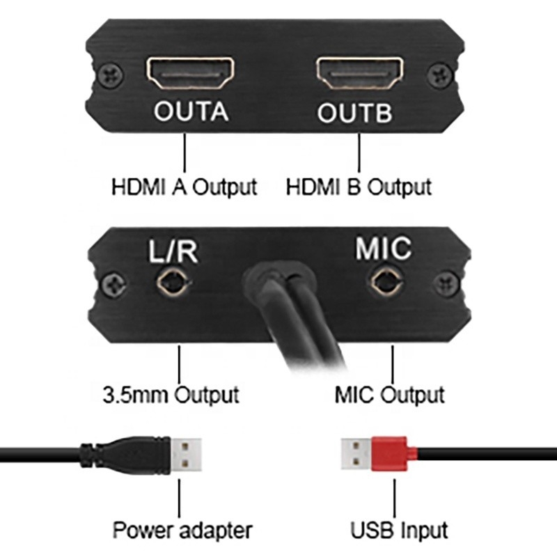 Niet-beschermde USB 3.0 Dual HDMI x2 Output Audio Converter Converter voor laptopmonitor