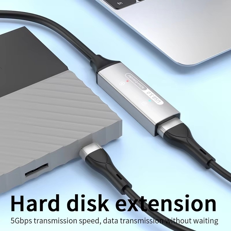 USB 3.0 Hub Extension Type A Man tot Vrouwelijk Gegevenskabel Met USB C Hub Power Extra Long
