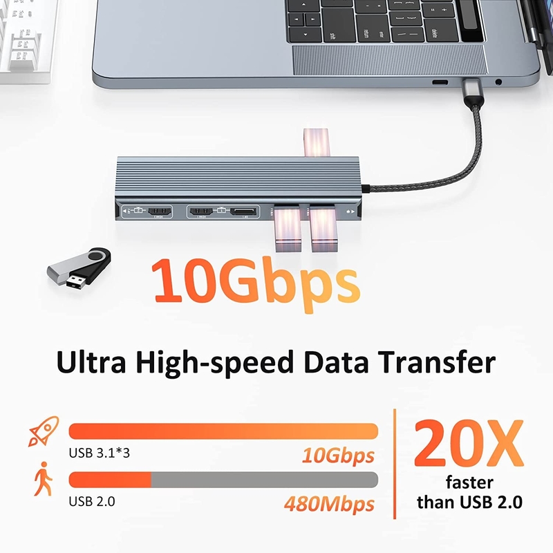 Gegevensoverdracht tot 5/10Gbps Thunderbolt Laptop verbinding met 85/100W stroomvoorziening voor krachtige prestaties