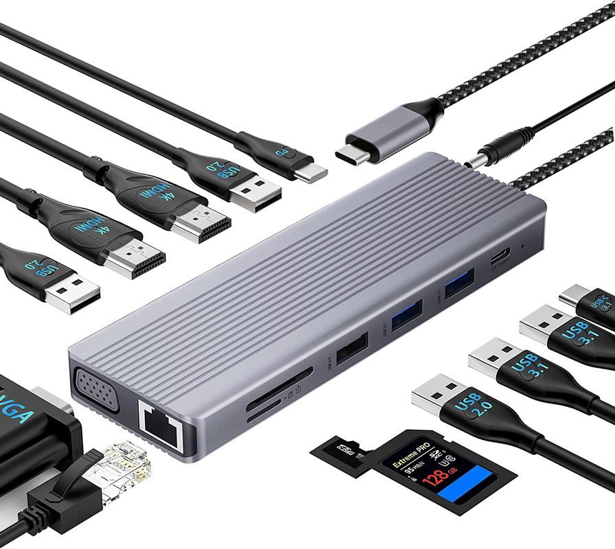 Persoonlijke lengte Grijs USB-C naar HDMI 2.1 Adapter 8K 60Hz voor snelheid USB Type C 3.1 Laptops