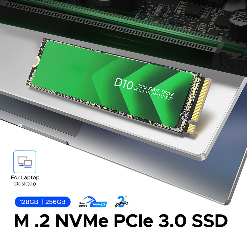 High Speed PCIe 3.0 Interface M.2 SSD met 128 GB capaciteit en SATA 6Gb/s controller