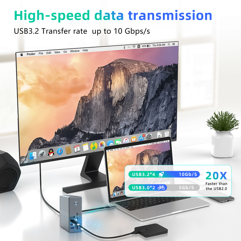 Compact Design USB-C Multiport Docking De ultieme oplossing voor Chrome OS gebruikers