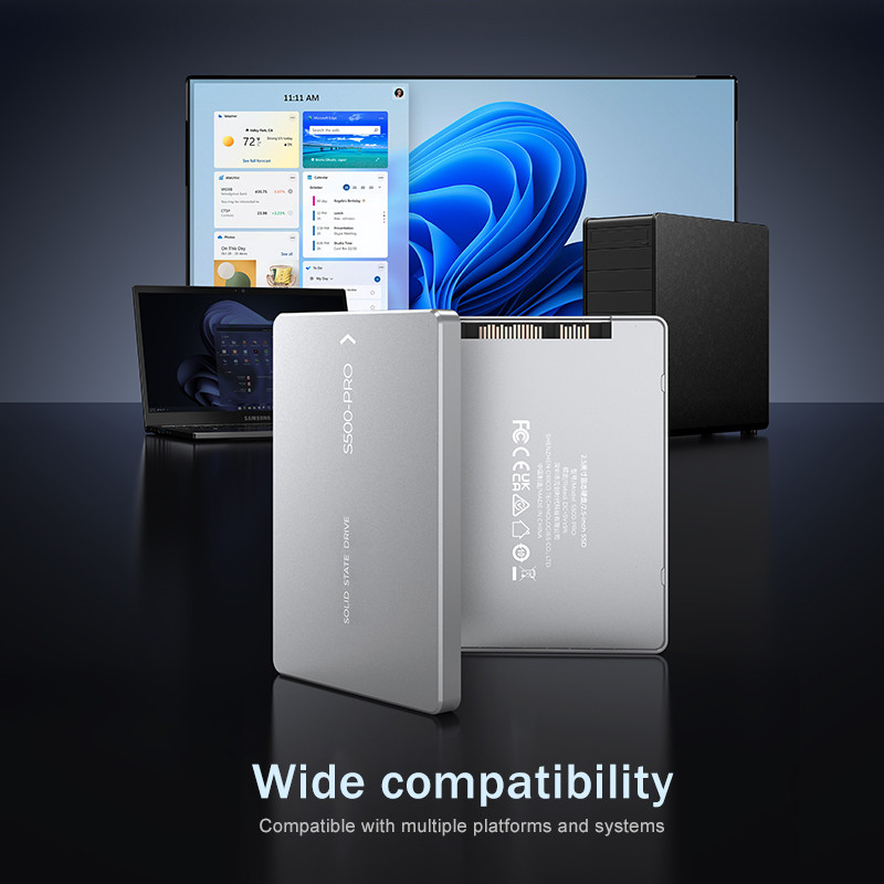 Tot 4TB SSD Schokbestendigheid 350G bij 0,5 ms 0°C tot 55°C Schokbestendigheid