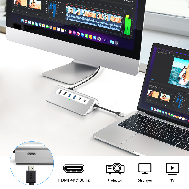 Bijkomende functies 9 in 1 USB-C Docking Station met gebruikershandleiding en compact ontwerp
