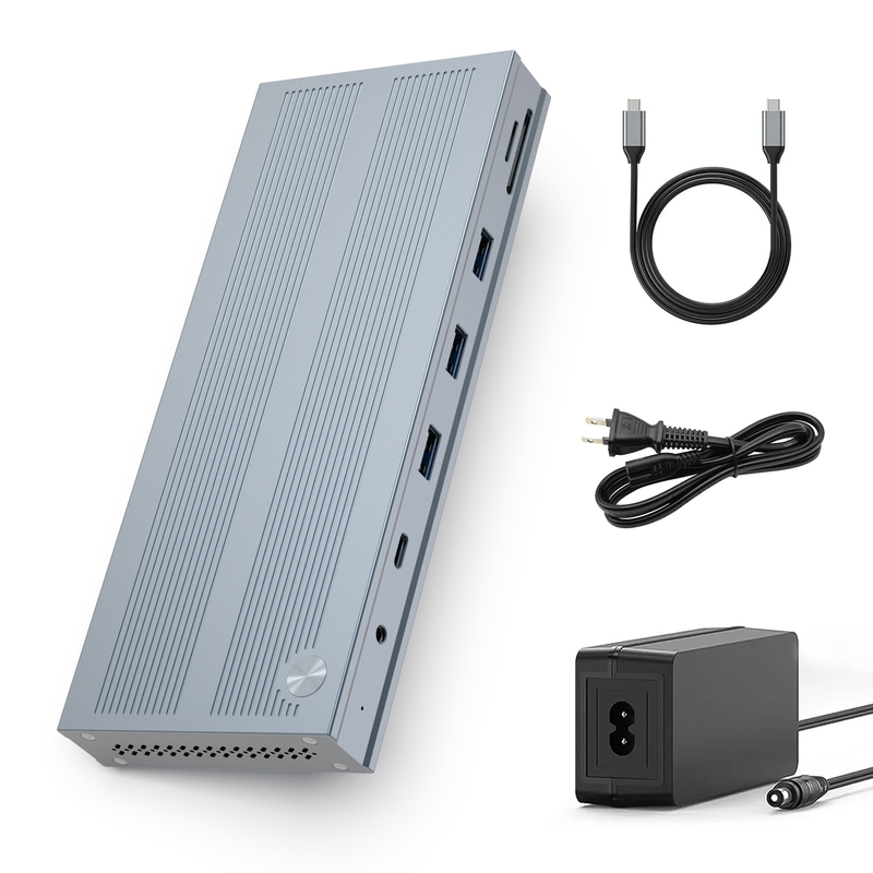 14 In 1 USB-C Docking Station met Displaylink IC Type C tot HDMI Ondersteunt Triple Monitors tot 4K Aluminiumlegering en ABS