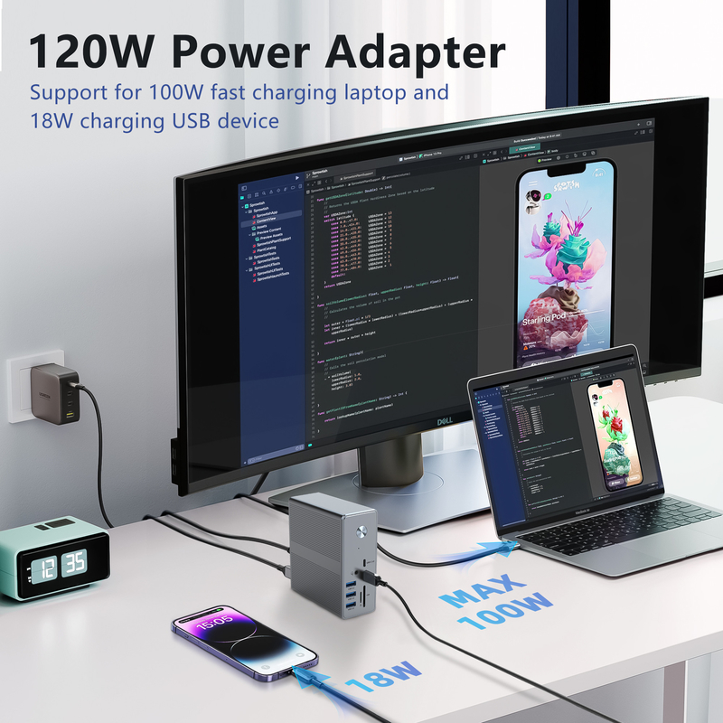 DC36-X1 Thunderbolt Docking met 60Hz/30Hz-displayondersteuning en tot 10Gbps gegevensoverdracht