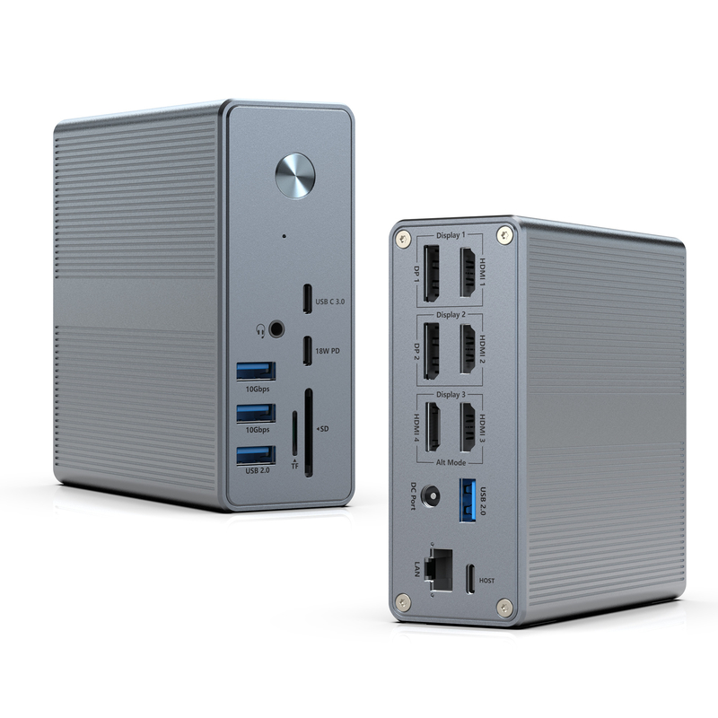 18 in 1 USB-C Docking Station Hoge resolutie tot 4K met Display Link Extend Mode