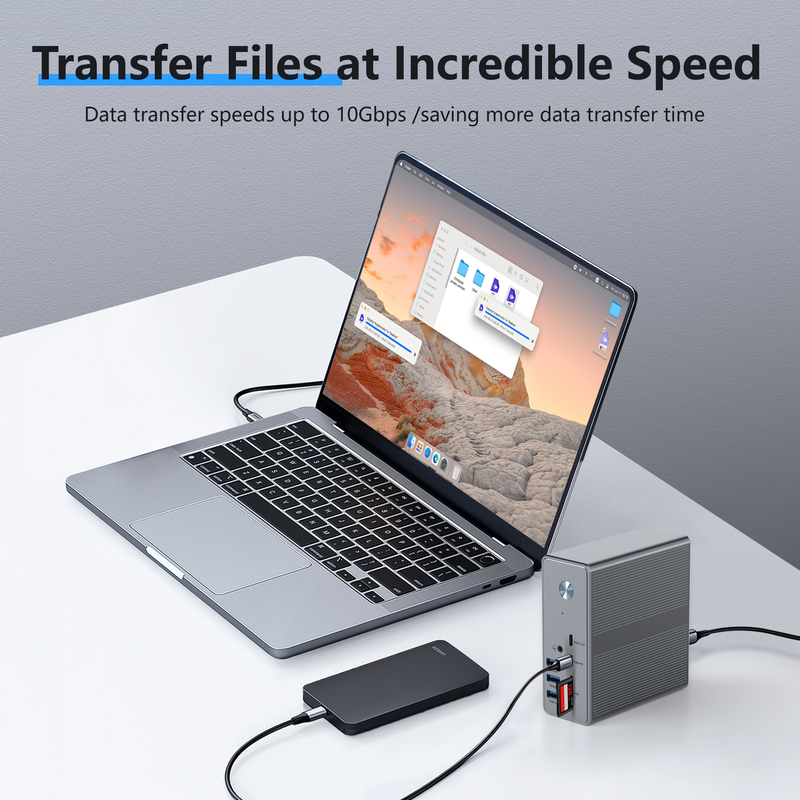 18 in 1 USB-C Docking Station Hoge resolutie tot 4K met Display Link Extend Mode