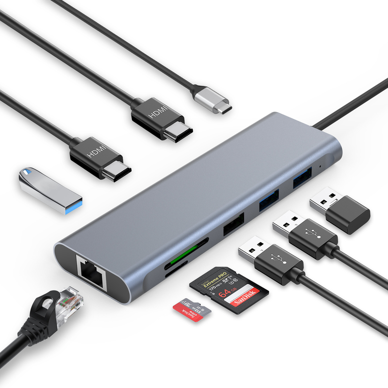 Type C USB Multi Port Hub USB Type-C Adapter met USB 3.0-poorten en RU6A-H2