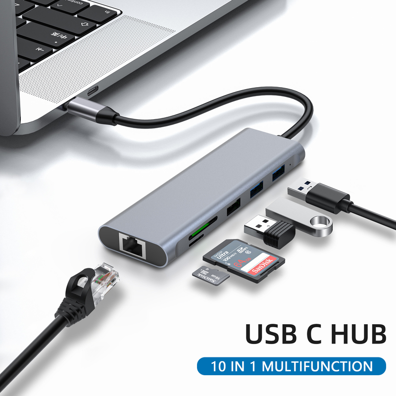 Type C USB Multi Port Hub USB Type-C Adapter met USB 3.0-poorten en RU6A-H2