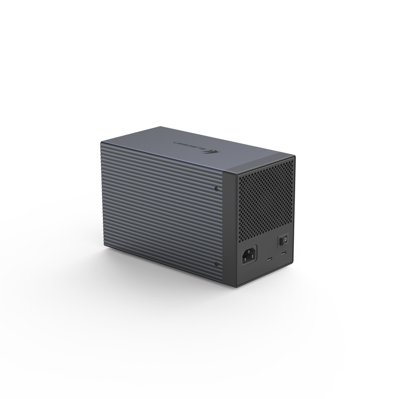 4-bay aluminium RAID HDD-behuizing van aluminiumlegering met hardware RAID 6-modi en dubbele 10Gbps Type-C DAS-opslagarray