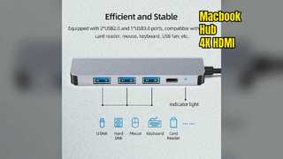 MacBook USB C Hub 4K HDMI USB 3.0 PD Opladen